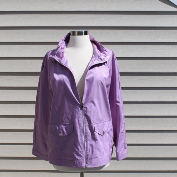 Chico's Zenergy Women's Jacket Lightweight Windbreaker Purple Size 12-14 - Picture 7 of 16